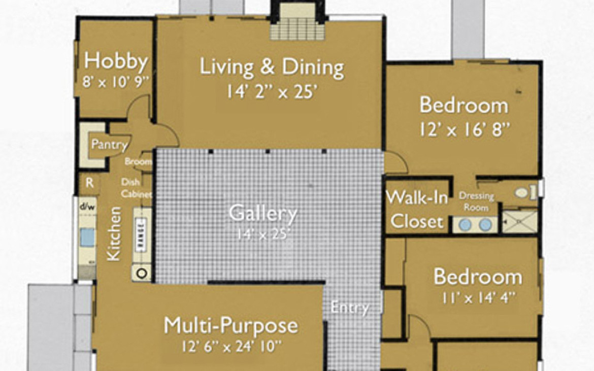 Floor plan of an Eichler home.