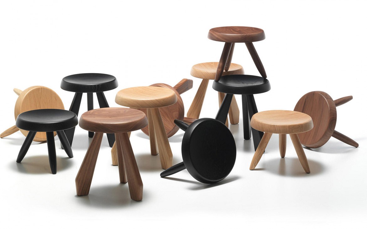 stool charlotte perriand bcb 60s wood