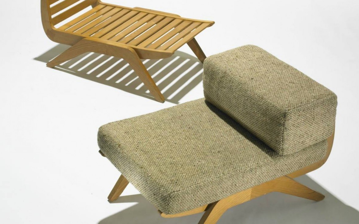 tokyo lounge chair charlotte perriand oak 50s france