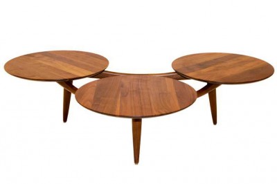 Three Disk Table Greta Grossman Walnut