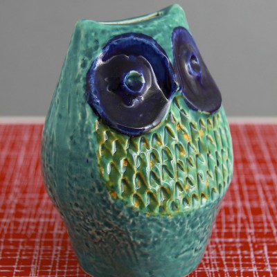 glazed cermaic owl Bay Keramik 50s modern