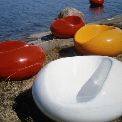 Eero Aarnio Pastili Chair Adelta red white yellow plastic modern pop