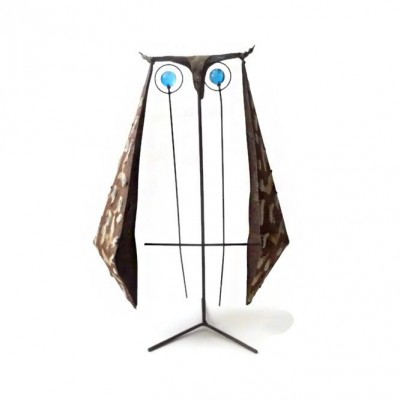 Brass Owl Glass Ernesto Gonzalez Jerez 60s modern