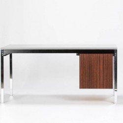 Aluminum Rosewood Steel Desk Waeckerlin Idealheim German modern 50s