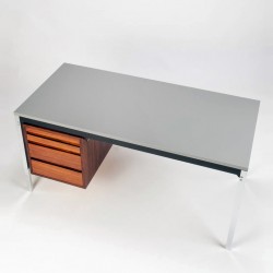 Aluminum Rosewood Steel Desk Waeckerlin Idealheim German modern 50s