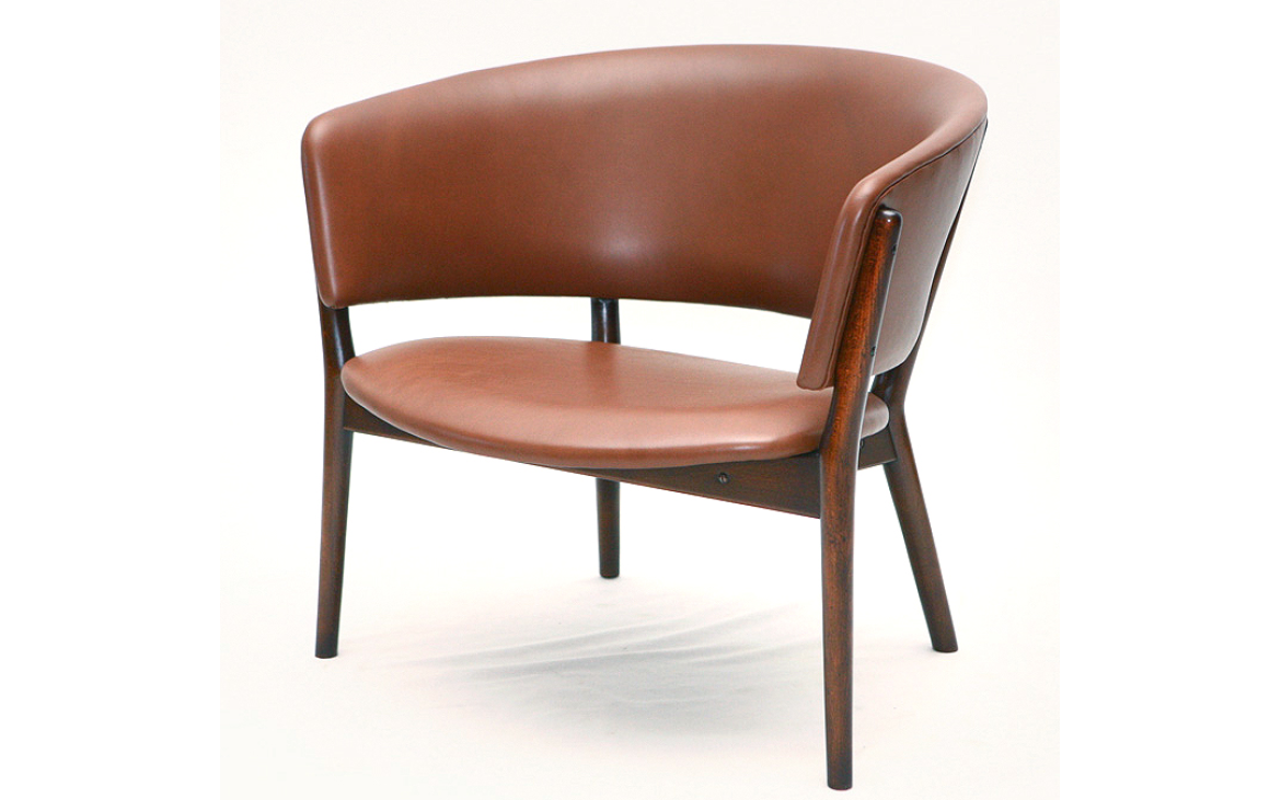 brown leather chair willadsen nanna ditzel 50s