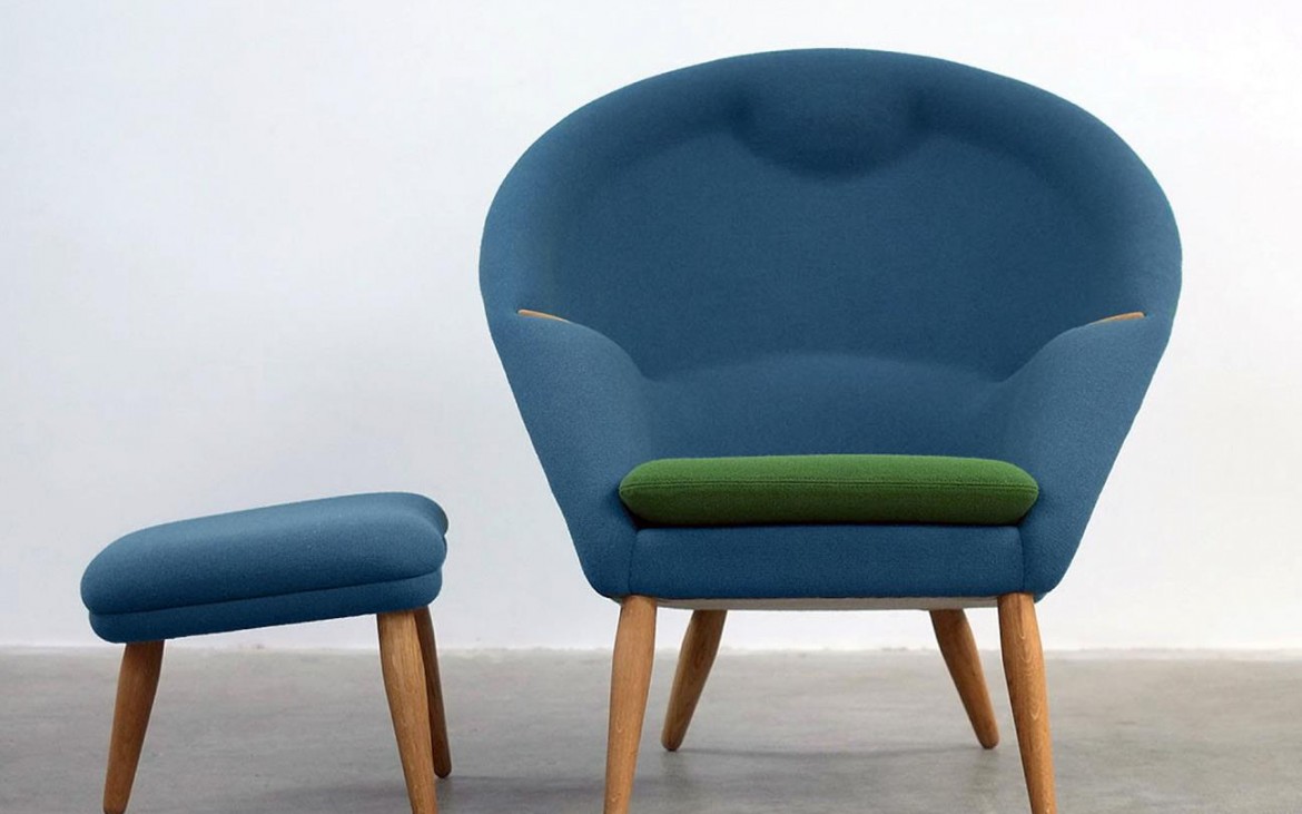 oda chair blue green foot stool ptersens 50s nanna ditzel
