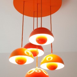 verner panton flower pot light orange poulsen 1960s