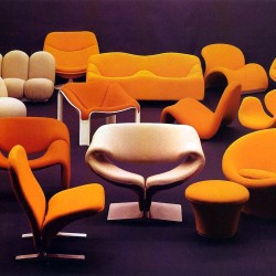 Paulin chair modern pop orange white 60's