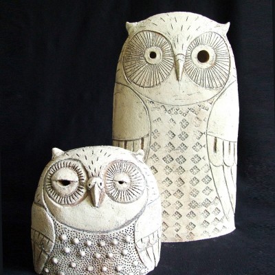 white ceramic owls modern