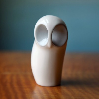 white cermic modern owl Royal Dux