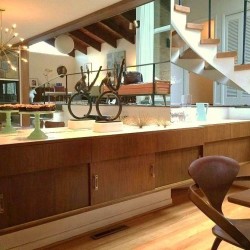 Cherner sideboard stairs built-in mcm marrone