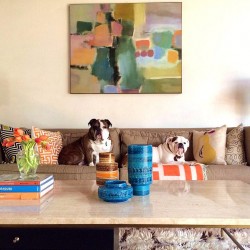 MCM dogs modernism house lamps painting marrone