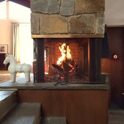 mcm fireplace sculpture marrone