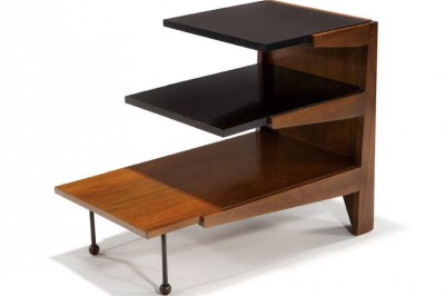 Greta Grossman End Table Walnut Black