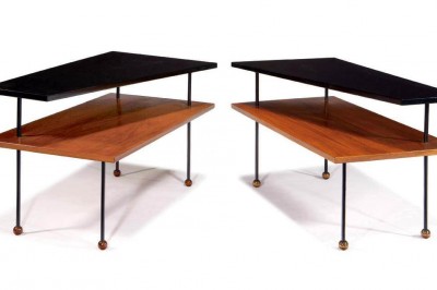 Greta Grossman End TAbles Walnut Black