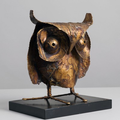 metal owl curtis jere artisan house modern 60s