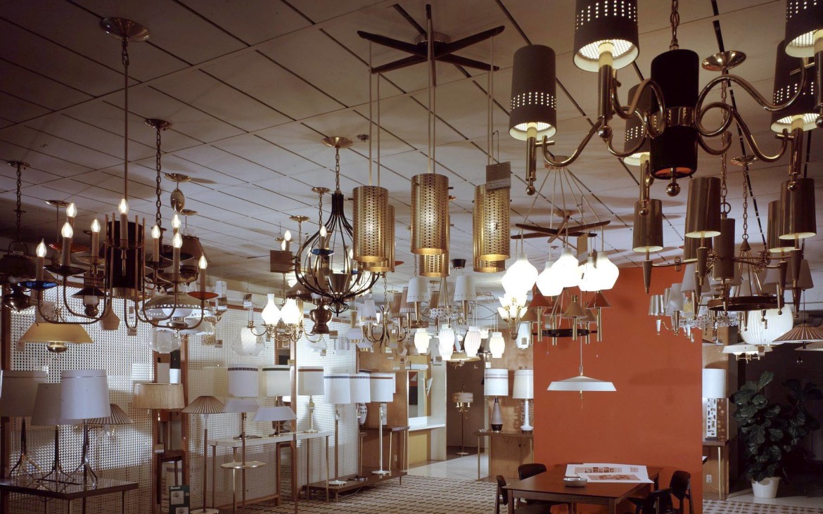 Lightolier showroom, California, 1960. 