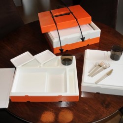 Stackable Pic a Pac Picnix Box plastic modern pop orange white 70s