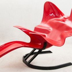 Elephant Chair Red Bernard Rancillac 60s pop modern plastic