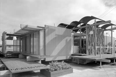 Smith Williams Shoreline House Deck perforated metal