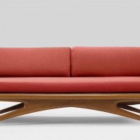 grosfeld house cane walnut sofa vladimir kagan