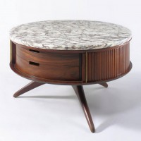vladimir kagan dreyfuss marble rotating side table
