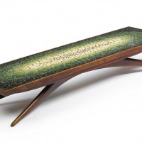 vladimir kagan dreyfuss glass tile coffee table