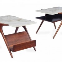 vladimir Kagan grosfeld side tables marble