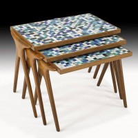 vladimir kagan dreyfuss tile topped nesting table