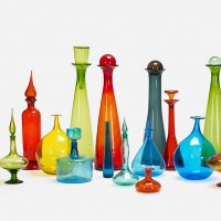 blenko colorful galssware carafe lamps vowls artglass