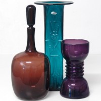 blenko colorful galssware carafe lamps vowls artglass