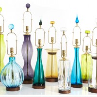 blenko colorful galssware carafe lamps vowls artglass