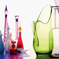 blenko colorful galssware carafe lamps vowls artglass