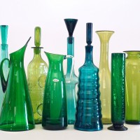 blenko colorful galssware carafe lamps vowls artglass