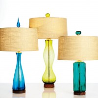blenko colorful galssware carafe lamps vowls artglass