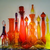 blenko colorful galssware carafe lamps vowls artglass