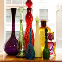 blenko colorful galssware carafe lamps vowls artglass