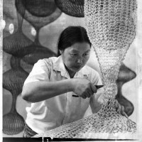Ruth Asawa sculpture metal mid century modern art crochet