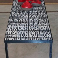 roger capron ceramic table french france mid century modern