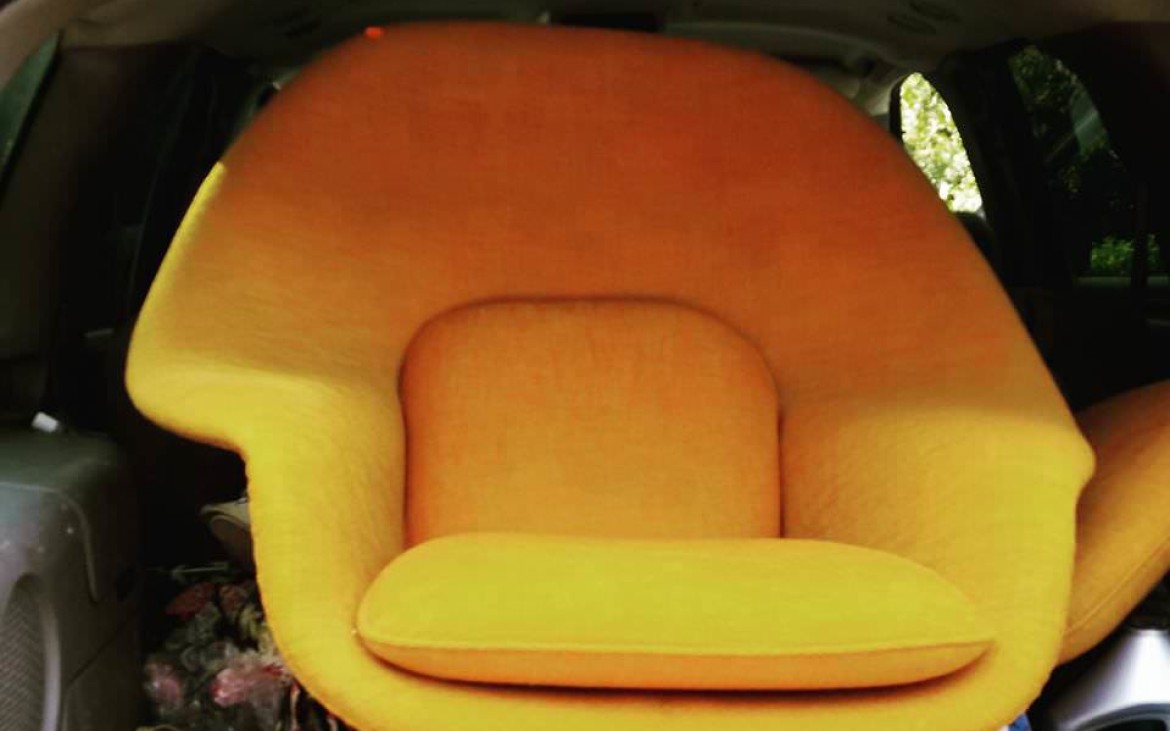 We’ve all been in the situation where we have to fit 50 gallons of awesome into a 30 gallon trunk but seems Jess Sturtevant had no such issue getting this amazing chair into the back of his van. Recently acquired at an estate sale Jess made the joke that he got it for 25 dollars but of course, as he said in his post, he paid a touch more than that for it. We all love a bargain and it seems every day someone posts an unbelievably great deal to the MCM Facebook group. However, we all have ‘bucket list’ items that we are not likely to get for a few dollars and we have to pay more if we truly want it. As is often the case we will enjoy having the object much more than we will miss the money spent for it. No one wants to overpay for anything but, with a bit of homework and if you’re comfortable with the price then it is not going to be worth any less than you are willing to pay for it. Thanks for sharing Jess and for addressing the ‘Should I buy it’ posts with civility and humor. Click here for the original post. 