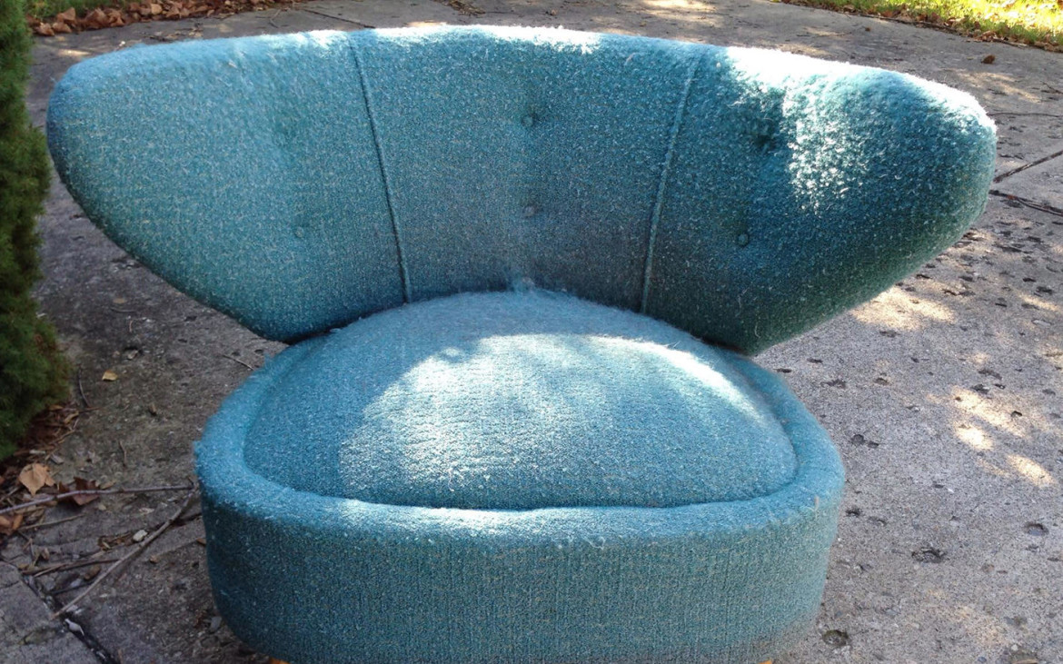Every now and then a post will come along and it will just stick to the top of the timeline generating likes and comments for a few days and one such post was this chair posted by Katie Tuohy Rochford. I don’t know what this chair is. If I were guessing I’d say it might be one by the California-based company Sherman Bertram (something about that nubby fabric). But, that being said, what it is is not important in this case as it’s just a fun chair that could not be more evocative of mass market American Modern. This was the Modern most people knew and it has as much right to share the MCM stage as any George Nelson or Eames piece. This chair, with its exaggerated wingback and highly stylized form, screams exuberance and optimism. It’s industry at play. Thanks for sharing Katie! Click here for the original post.