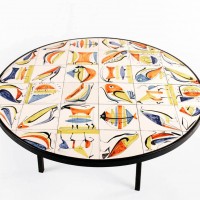 roger capron ceramic table french france mid century modern