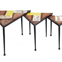 roger capron ceramic table french france mid century modern