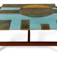 roger capron ceramic table french france mid century modern