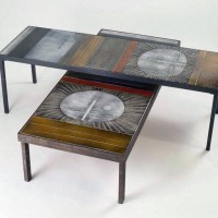 roger capron ceramic table french france mid century modern