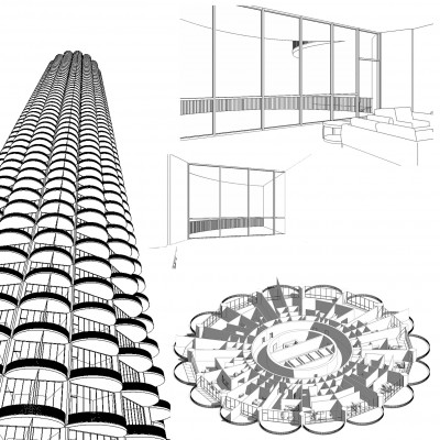 Marina City Bertrand Goldberg corncob chicago illinois landmark