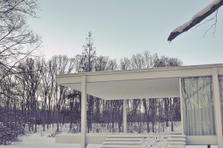 mid century modern winter houses snow icons
