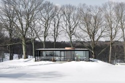 mid century modern winter houses snow icons