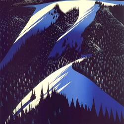 mid century modern christmas illustration Eyvind Earle winter